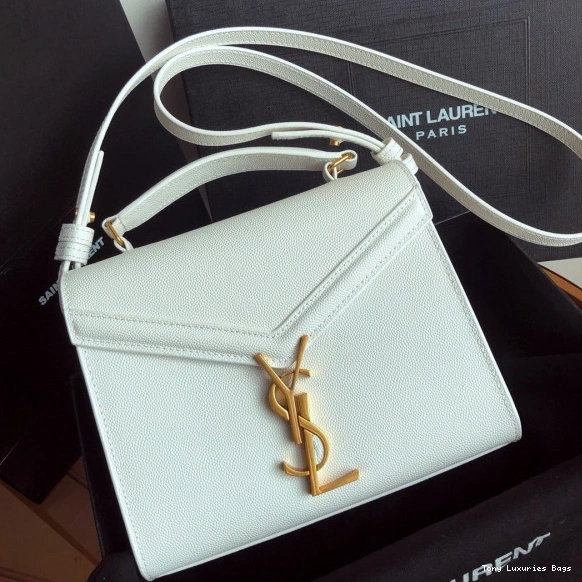 Tony Luxuries BAG MINI IN GRAIN TOP LEATHER YSL CASSANDRA EMBOSSED DE POUDRE HANDLE 0807